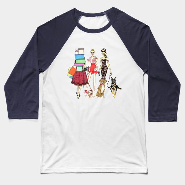 Dog Lovers Gank Baseball T-Shirt by Ji Illustrator